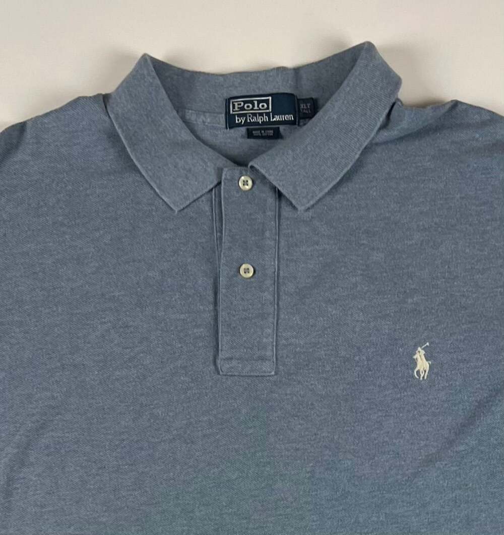 Polo Ralph Lauren Men's Blue Short Sleeve Cotton Polo Shirt Size XLT